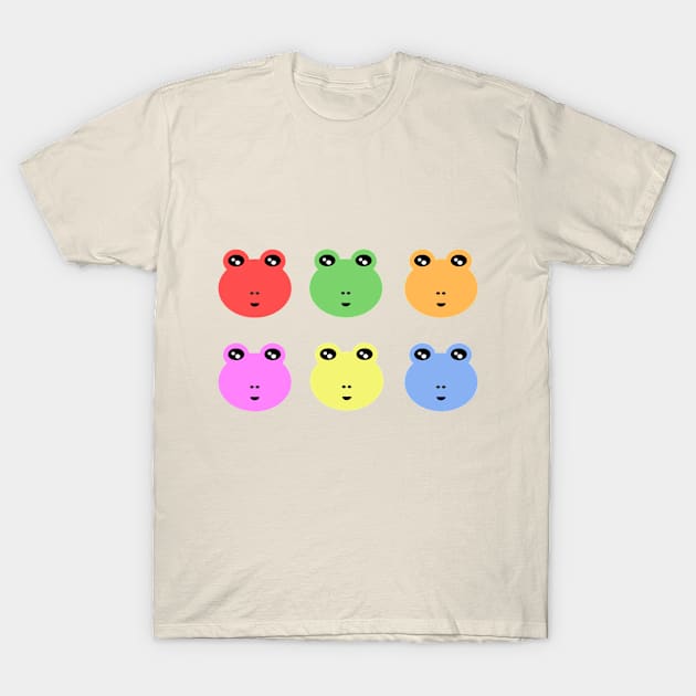 Colourful Frogs T-Shirt by Cute Digital Art